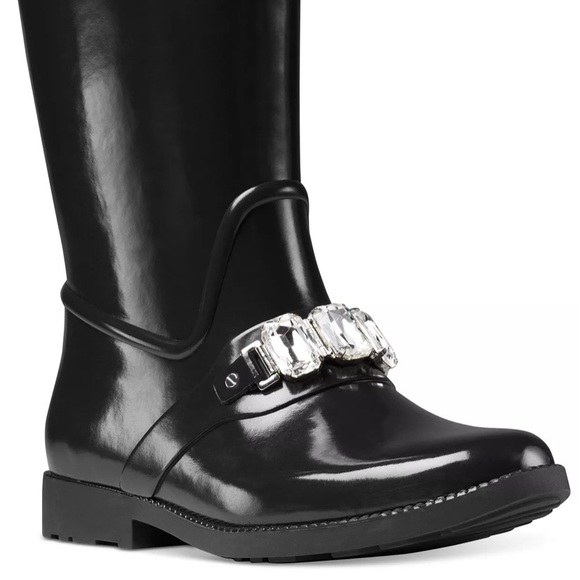 MICHAEL Michael Kors Leslie Rainboots size 7 black boots - Picture 1 of 8